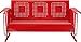 Crosley Furniture Bates Sofa Glider - Red