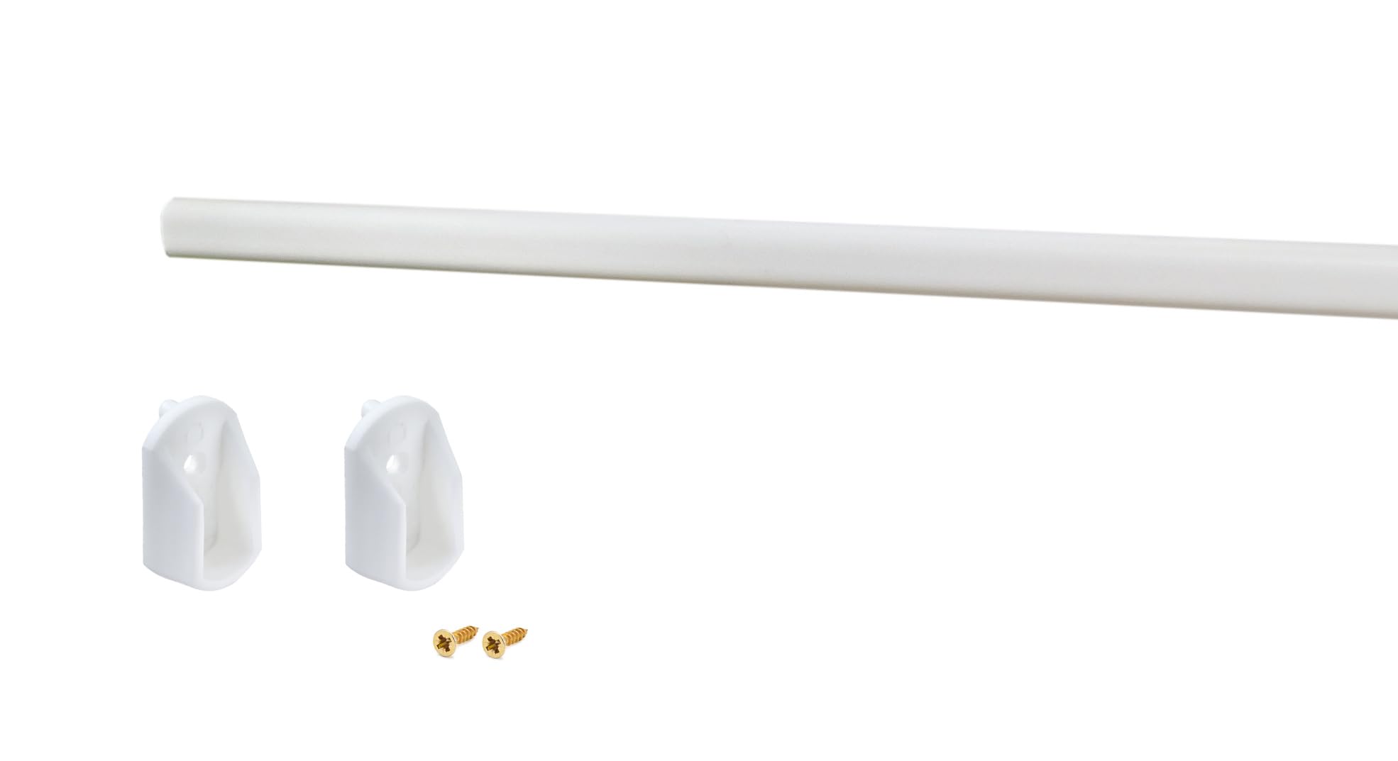 ALUSFERA 1 x Wardrobe Rail - Oval, 100 cm, White Metal Finish