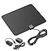 ViewTV 50 Mile Digital TV Antenna Flat Indoor Amplified HDTV - UHF/VHF 1080P Channels w/Detachable Signal Amplifier - 10 FT Copper Coaxial Cable - Black