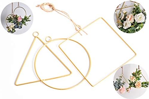 DOYOLLA Gold Metal Wreath Hoops for DIY Dream Catcher, Macrame, Wedding Flowers Arrangement, Baby Shower Backdrop, Bridal Shower Wall Hanging Decorations, Set of 3
