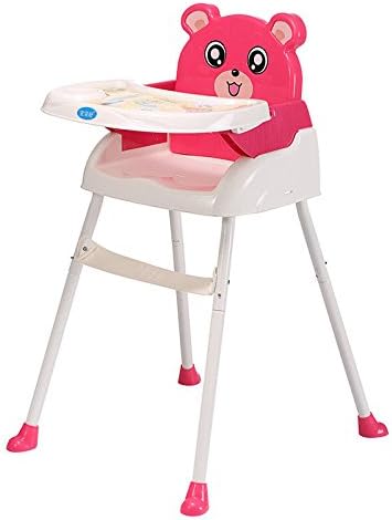 OBLLER 4 IN 1 Baby Foldable High Chairs Baby Feeding Heigth Adjustable High Chair-Pink