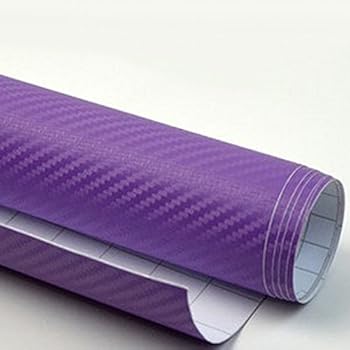 DIYAH 3D Purple Carbon Fiber Film Twill Weave Vinyl Sheet Roll Wrap DIY Decals 12