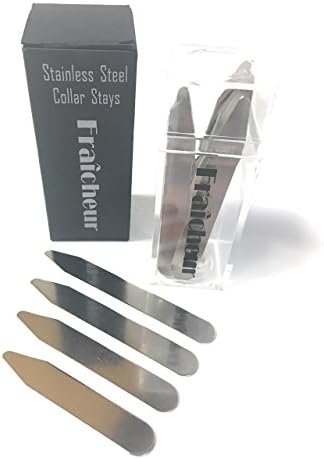 Set of 16 Stainless Steel Collar Stays For Dress Shirts In 4 Convenient Sizes