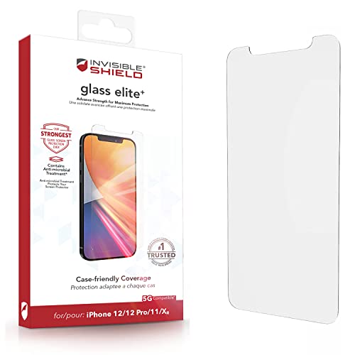 Photo 1 of ZAGG InvisibleShield Glass Elite+ Plus Screen Protector for iPhone 12 and iPhone 12 PRO – Strongest Tempered Glass, Smudge-Free ClearPrint, Extreme Shatter, Impact and Scratch Protection Transparent
