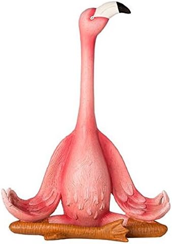Pink Flamingo Doing Yoga Statue Figurine Padmasana Lotus Pose Meditative Zen New