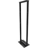 NavePoint 45U 23-inch Width 2-Post Frame Rack - Open Frame Rack with Threaded for 23" Equipment, Server Rack 750lbs Weight Capacity, Floor Mount, RU Markings