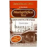 Marketspice Teabags, Cinnamon Orange, 24 Count, 56g | Cinnamon‑orange flavored black tea; naturally sweet aroma; 24 teabags for hot or iced brewing