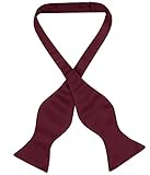 Vesuvio Napoli SELF TIE Bow Tie Solid BURGUNDY Color Men's BowTie