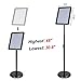 WeValor Adjustable Pedestal Sign Stand, 8.5 x 11 Inch Floor Standing Poster Sign Holder with Round Corner, Vertical and Horizontal View Sign Displayed, Black