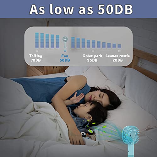 Kids Mini Handheld USB Fan with Rechargeable 500 mAh Battery, 3 Speeds Electric Portable Hand Fan for Home Outdoor Travel (Blue)