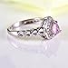 Psiroy 925 Sterling Silver Created Pink Topaz Filled Halo Heart Promise Ring
