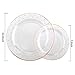 102 Pieces Rose Gold Disposable Plastic Plates, Premium Clear Wedding Party Plates with Dot Design Includes: 51 Dinner Plates 10.25