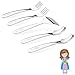Kiddobloom Stainless Steel Utensil Set, Princess - Set of 5 Includes 2 Spoons, 2 Forks, 1 Butter Spreader - Suitable for Baby Led Weaning - Keepsake