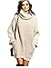 Women's Turtle Neck Long Sleeve Casual Pullover Sweater Jumper Loose Dress Top