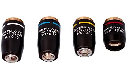 Esaw SET OF 4 SEMIPLAN ACHRO OBJECTIVES(consists of 4x, 10x, 40x & 100x OIL IMMERSION)