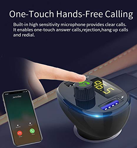 Bluetooth FM Transmitter,Bluetooth Car Kit, 5V 3.1A Dual USB Ports Charger, Hands-Free Calling, U-Disk MP3 Player(AZWang-BT23) - Thumbnail 4