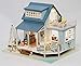 Rylai 3D Puzzles Miniature Dollhouse DIY Kit Light Caribbean Sea Series Dolls Houses Accessories with Furniture LED Music Box