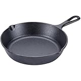 Pre-Seasoned Cast Iron Skillet by Royal Industries, 10-1/2" Diam, Black, Commercial Grade