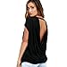 Start 2016 Women Casual Soft Loose Batwing Sleeve Backless Shirt (Black, US=10)
