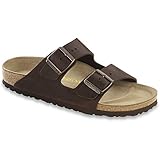 Birkenstock Womens Arizona Leather Open Toe Casual Slide, Habana, Size 8.0