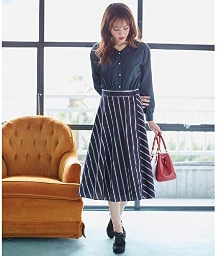 Amazon Co Jp フェルゥ Feroux 洗える シャツコンビ ワンピース ネイビー系 1 服 ファッション小物