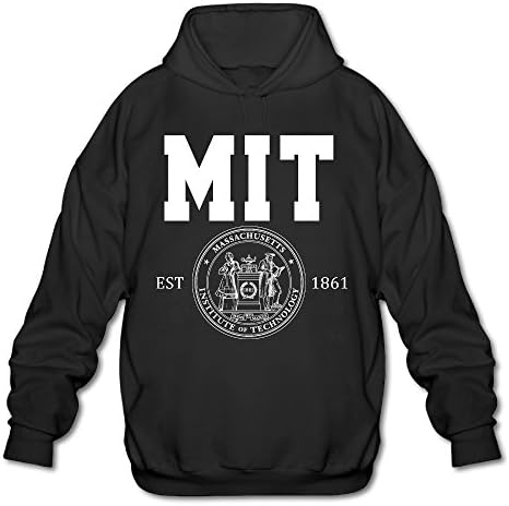 JMHLY Men's Massachusetts Institute Of Technology Mit Logo Hoodie Black