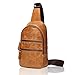 BISON DENIM Genuine Leather Crossbody Sling Bag Mens Chest Bag One Shoulder Bag Travel Unbalance Backpack