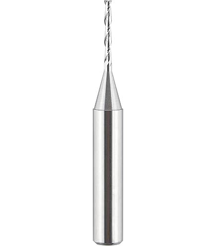 Jiiolioa S21A2G Spiral CNC Router Bit – 1/4" Shank, 1/16" Cutting Diameter, 2-Flute Up-Cut End Mill, Solid Carbide With NACo Coating
