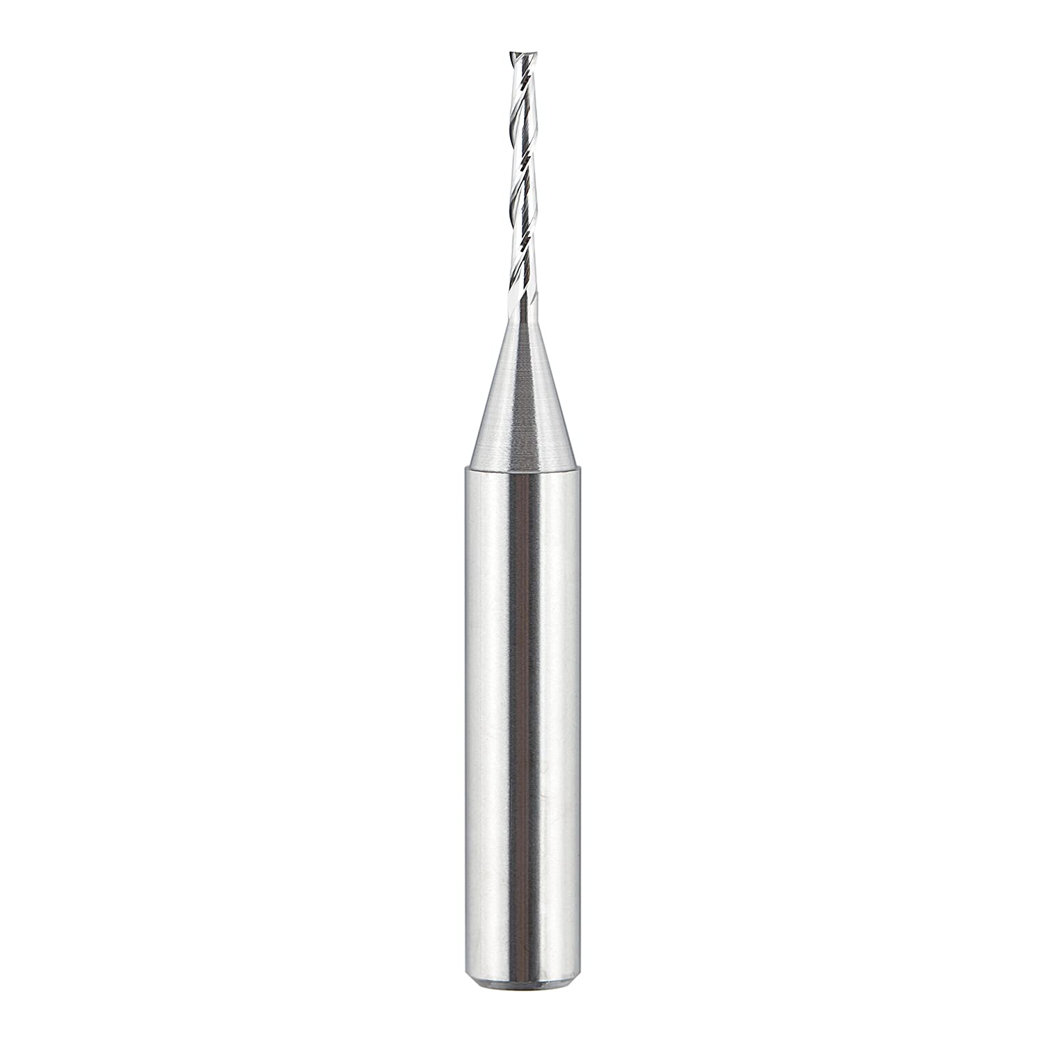 SpeTool 1/4" Shank Spiral Upcut Router Bit, 1/16" Cutting Diameter Solid Carbide CNC End Mill, HRC55 Woodworking Bit for Precision Carving, Inlay, MDF & Plywood (1/2" Cut Length)