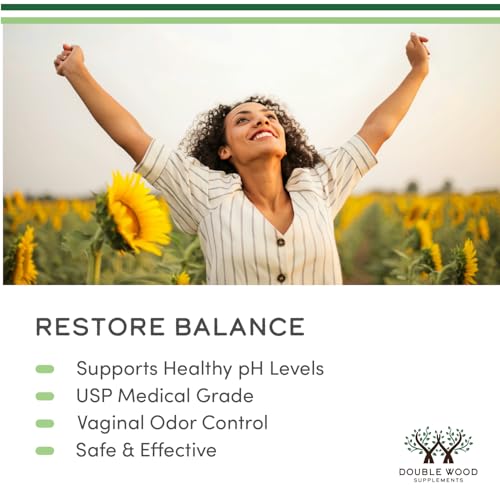 BORIC ACID SUPPOSITORIES (600MG VAGINAL SUPPOSITORY, 60 COUNT) SUPPORTS VAGINAL PH BALANCE, ODOR CONTROL (USP MEDICAL GRADE FINE POWDER, EASY DISSOLVE, THIRD PARTY TESTED) BY DOUBLE WOOD