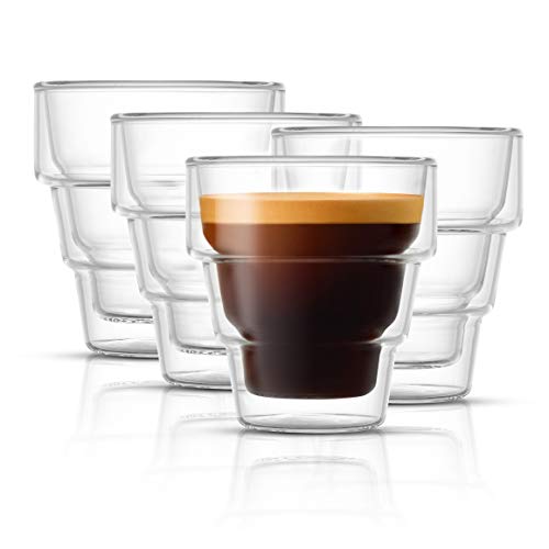 JoyJolt Pila Double Walled Espresso Glasses, Set of 4 Espresso Cups 3