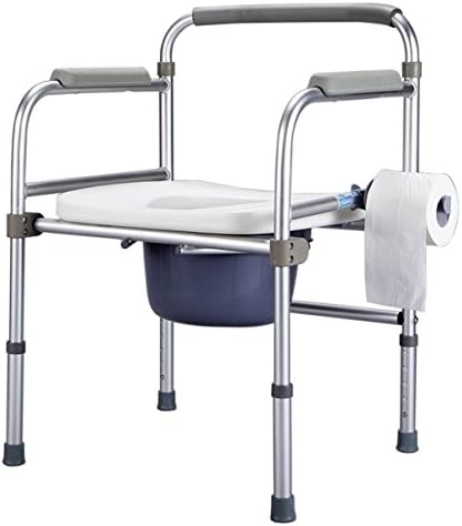 SHKD Healthcare Portable Folding Commode Chair and Toilet Surround Old Man Moving Toilet Pregnant Bath Chair Shower Chair With paper towel rack