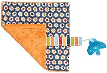 Pacifier Blanket, Pacifier Lovey, Pacifer Leash Blanket keeps Pacifier close by - Stars Baby Blanket