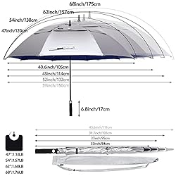 G4Free 68 Inch UV Protection Golf Umbrella Auto