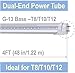 T8 LED Replacement, HouLight 25-Pack, 18W 4-Foot T8 LED Light Tube, 6000K, Daylight, Transparent Cover, Super Bright White, Double End Power