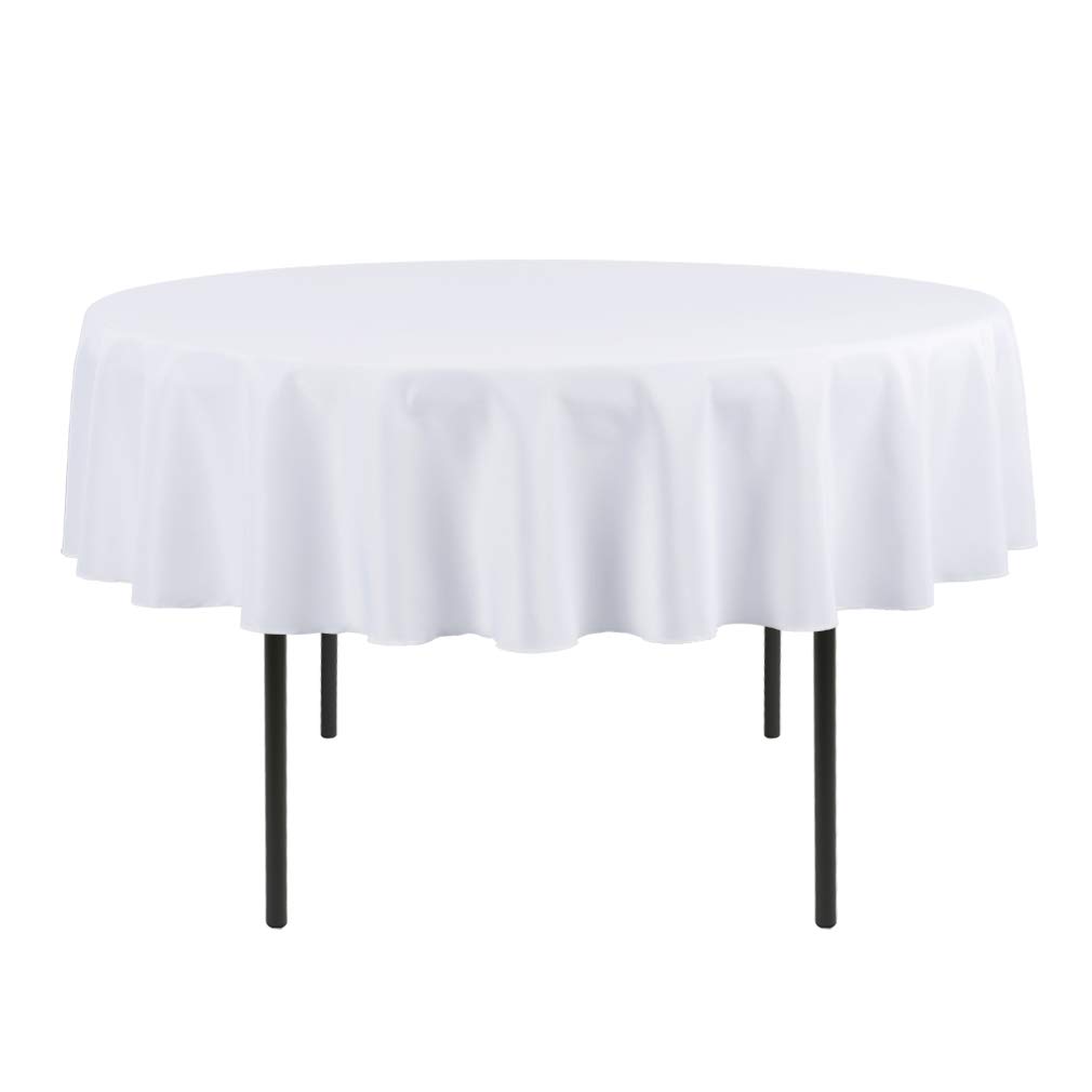 Best White Linen Round Tablecloth 70 Inch For Dining Table