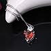 Tyjewelry 14k Gold Plated Crystal Heart Shape Pendant Necklaces for Women (Red,18