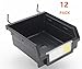 Bullbins 12 Pack Black Pegboard Bins - Pegboard Hardware Parts Storage Craft Organizer Sample Room Organzier PegBoard Workbench Bins Accessories