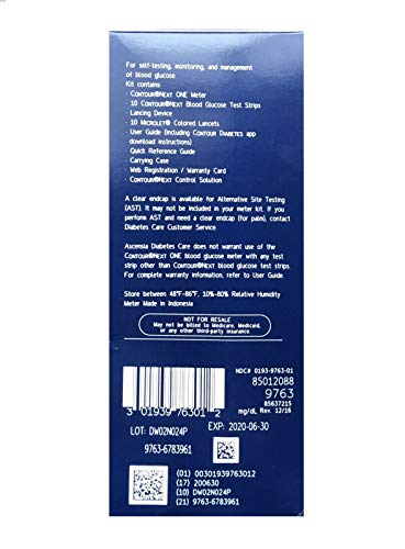 Bayer Contour Next ONE Glucose Monitoring System Wireless Meter and 10 Test Strips (6/30/20)