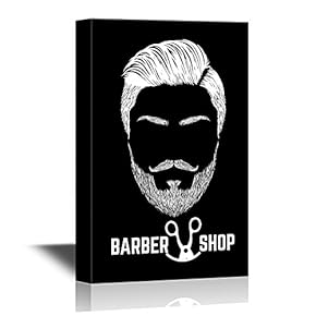 Hair Style Canvas Wall Art - Barbershop Concept - Gallery Wrap Barber Shop Wall Decoration | Ready to Hang - 12x18 inches
