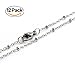 12 PCS Stainless Steel Satellite Chains Beaded Cable Chain Necklace Bulk for Jewelry Making (20 Inch(2mm))