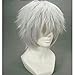 BERON Cool Men Short Straight Cosplay Costume Party Funny Wigs (Silvery White)