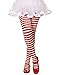 MUSICLEGS Girls Red and White Striped Tights (S)