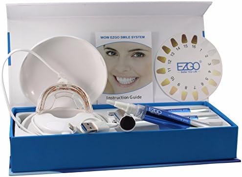 Deluxe LED Dental Teeth Whitening System - Dental Office Premium Teeth Whitening - Convenient - Cost Effective - Fast Results - Works with iphone, Andriod, USB - Professional Grade Teeth Whitener Kit