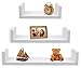 Greenco Set of 3 Floating U Shelves, White Finish primary