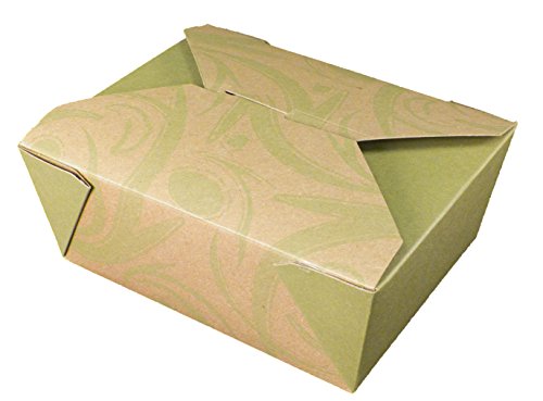 Fold-Pak Bio-Plus Earth 08BPSONOMM Sonoma Print Paper Carry-Out/To-Go Container, 6" Length x 4-3/4" Width x 2-1/2" Height, 45-Fluid Ounce Capacity (Case of 300)
