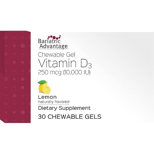 Bariatric Advantage Vitamin D3 Chewable Gels, High Potency 10,000 IU