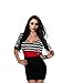 hihihi Womens Sexy Slim Bodycon Bandage Package Hip Stripe Cocktail Mini Dress (M) Black