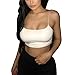 LuFeng Women's Crop Top Cami Camisole Summer Women Sexy Slim Sleeveless Backless Spaghetti Strap Tank Top White Small