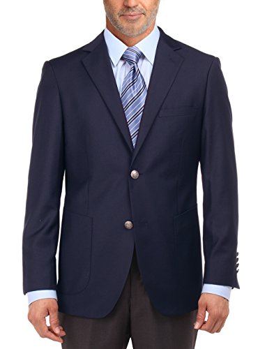 Salvatore Exte Men's 2 Button Suit Separate Jacket Sport Coat Blazer (38 Regular US / 48 Regular EU, Navy)